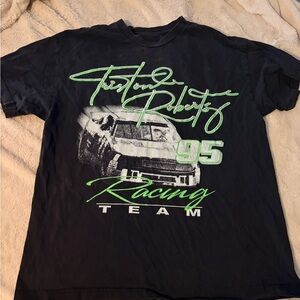 PacSun Black and Green Racing Graphic Tee